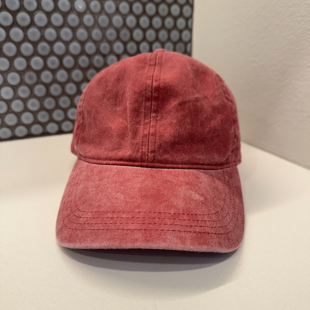 H&M Hat Cap Baseball Minimal Basic Red Strapback Cotton Fashion‎ Designer